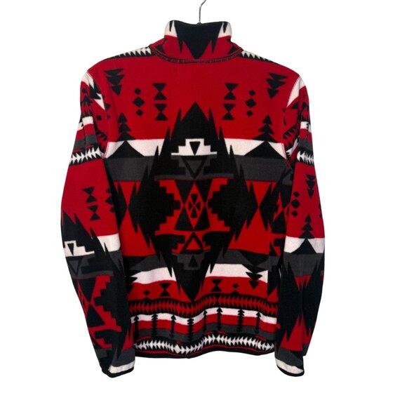 Lauren Ralph Lauren Active Red Native Womens Full Zip Jacket Size M Tribal Aztec - Picture 2 of 11